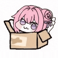 キャラクター,箱,ピンク髪,かわいい,アニメ