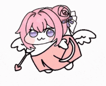 天使,ピンク髪,猫,ハート,羽,アニメ風,可愛い,アイコン