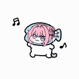 アイコン,女の子,ピンク髪,イラスト,動物着ぐるみ,音符,かわいい