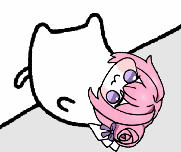 猫,ゆるキャラ,ピンク髪,リボン,アニメ風