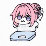 ピンク髪,丸い目,ちびキャラ,可愛い,バスタオル,髪リボン