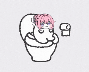 猫,トイレ,ピンク髪,キャラクター,アニメ風,かわいい,トイレットペーパー