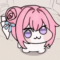 キャラクター,ピンク髪,ねこ,紫目,リボン,かわいい,デフォルメ