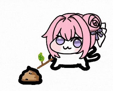 ゆるキャラ,ピンク髪,ぬいぐるみ,紫目,リボン,可愛い,植樹