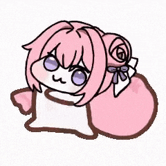 ピンク髪,アホ毛,リボン,デフォルメ,キャラクター,かわいい,二頭身