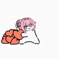 アニメ風,ピンク髪,ハート,キャラクター,かわいい,デフォルメ