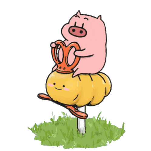 豚,ひよこ,動物,遊具,芝生