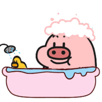 ブタ,お風呂,アヒル,泡,かわいい,キャラクター