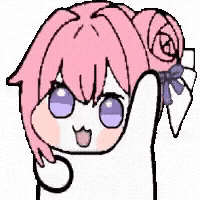 ゆるキャラ,ピンク髪,アホ毛,紫目,リボン,かわいい,アニメ,イラスト