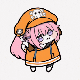 アニメ,ピンク髪,帽子,ドクロ,かわいい,キャラクター,イラスト,オレンジ服