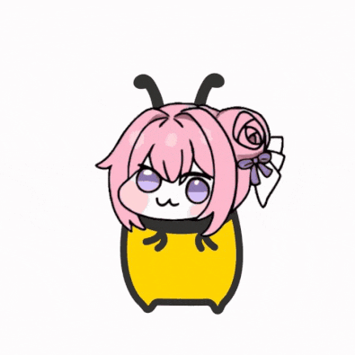 蜂,着ぐるみ,ピンク髪,かわいい,キャラクター,動く,アニメ風