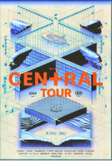 KING GNU,CENTRAL TOUR,ライブポスター,飛行船,青,オレンジ文字,未来的,コンサート,2024